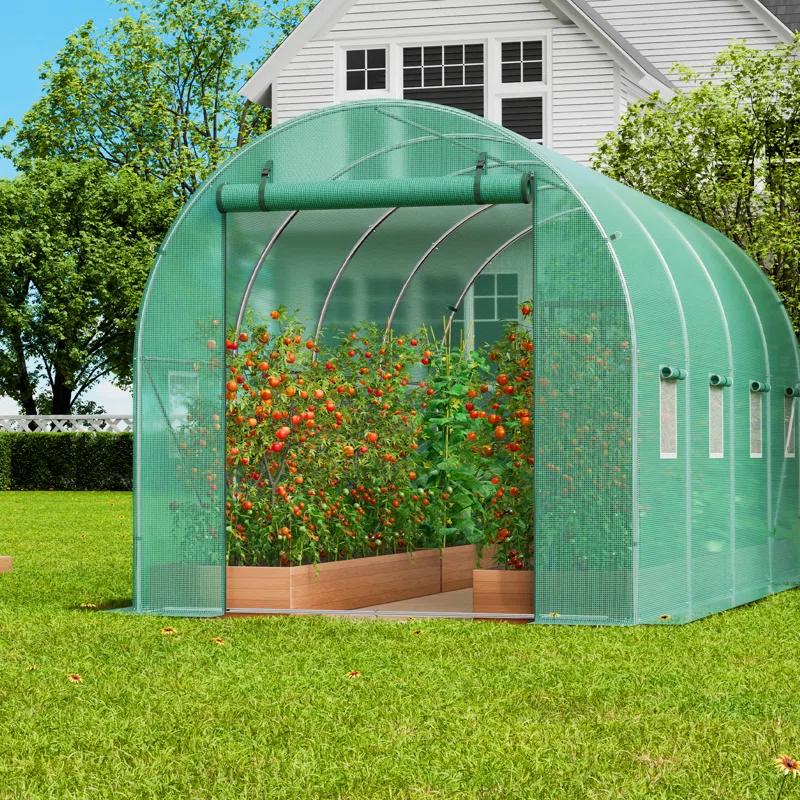 VEVOR Walk-in Tunnel Greenhouse Galvanized Frame PE Cover