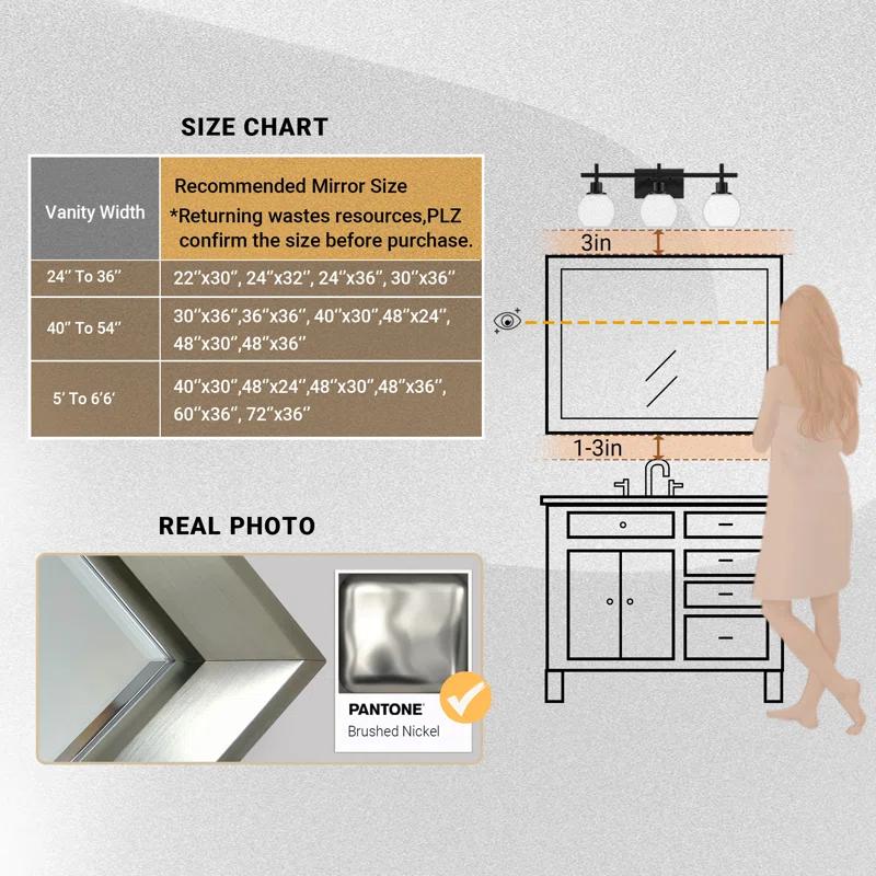 Lohoski Decorative Wall Mirror Beveled Design, Bathroom Vanity Mirror Accent Mirror Finish