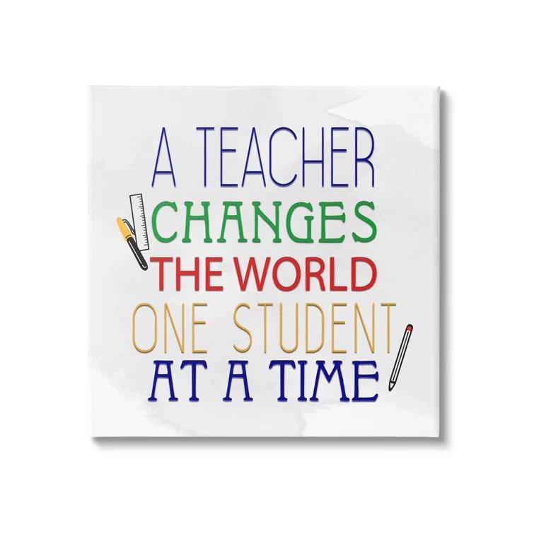 Stupell Industries " Teacher Changes The World Phrase " by Kim Allen