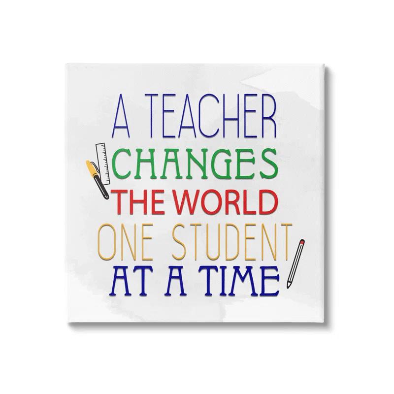 Stupell Industries " Teacher Changes The World Phrase " by Kim Allen