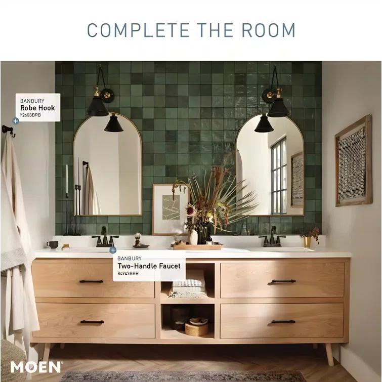 Moen Moen Banbury 4 in. Centerset Double Handle Bathroom Faucet 84943BRB