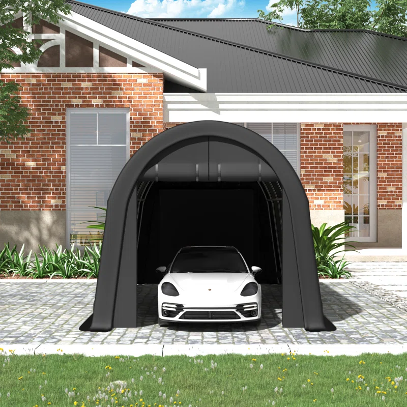 EROMMY Erommy 10 Ft. W x 20 Ft. D Galvanized Steel Portable Garage, Anti-Snow Carport, Storage Shed Canopy
