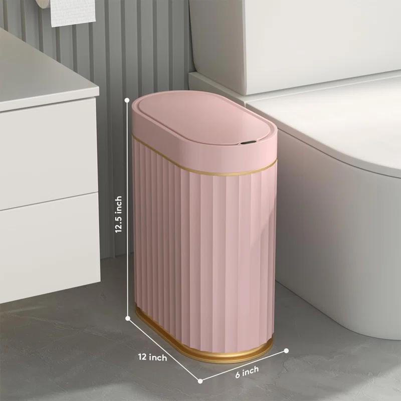 Fashion Finesse Bathroom Trash Can With Lid -  2 Gallon Sensor Trash Bin, Automatic Narrow Garbage Can, Waterproof Smart Trash Can, Slim Motion Sensor Waste Bins For Bathroom, Living Room, Office