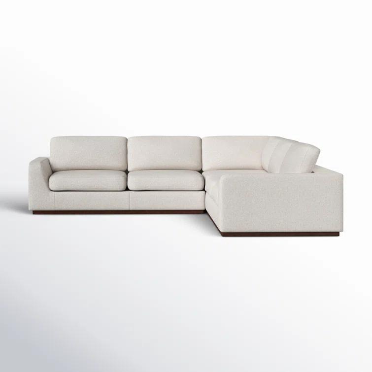 Aldred Silver Contemporary 120" Flared Arm Sectional Sofa