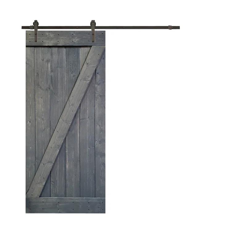 TMS 36'' x 84'' Solid Wood Paneled Painted with Installation Hardware Kit Barn Door