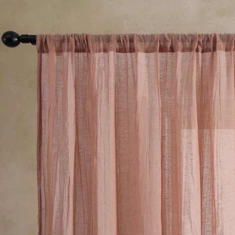 Solid Semi-Sheer Curtain Panels (Set of 2)