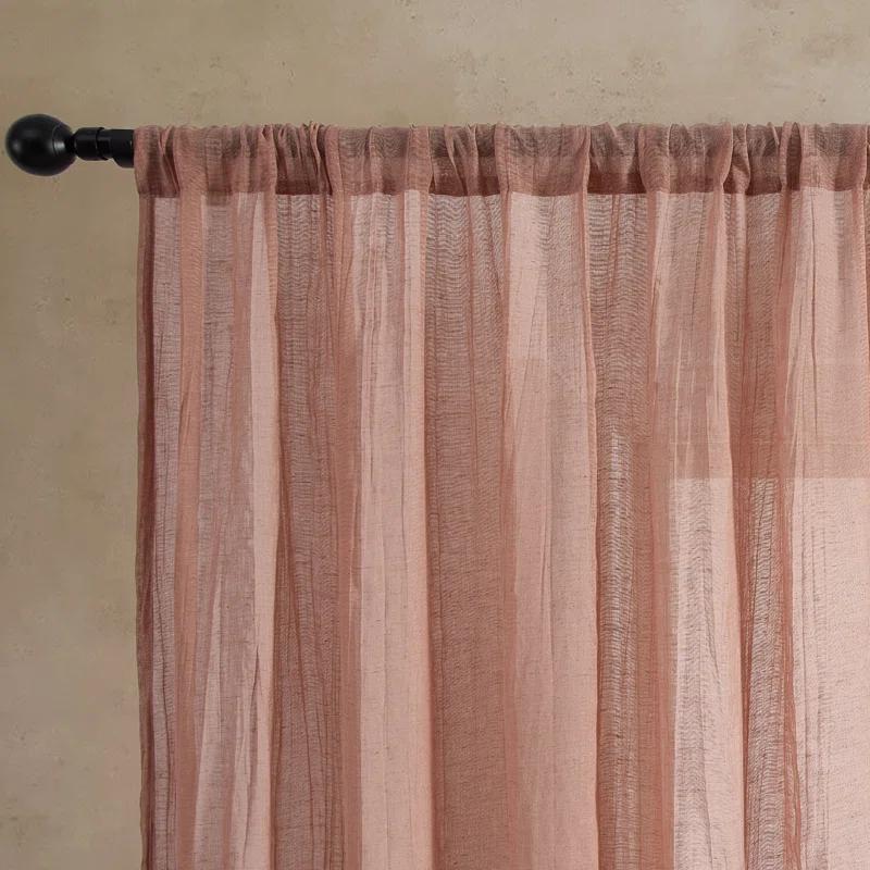 Solid Semi-Sheer Curtain Panels (Set of 2)