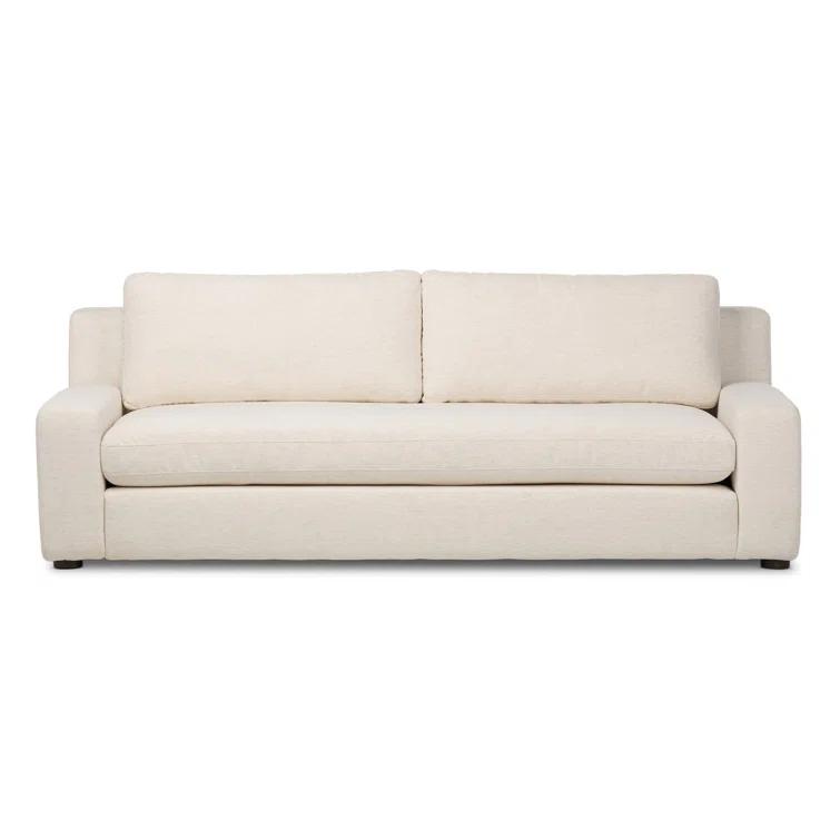 Snow White Crypton Velvet Track Arm Sofa, 89"
