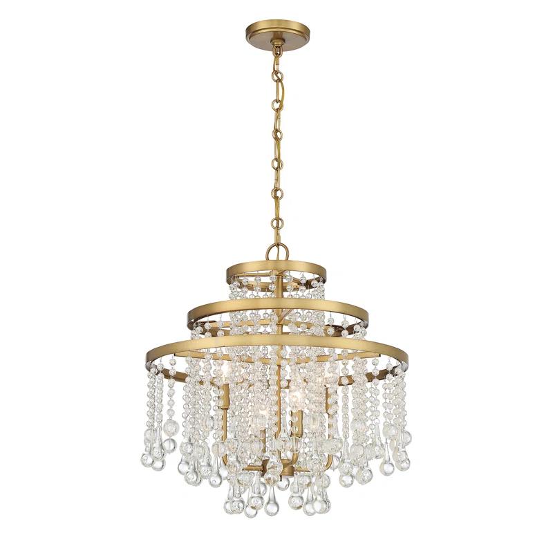 Luna 4-Light Chandelier in Warm Brass