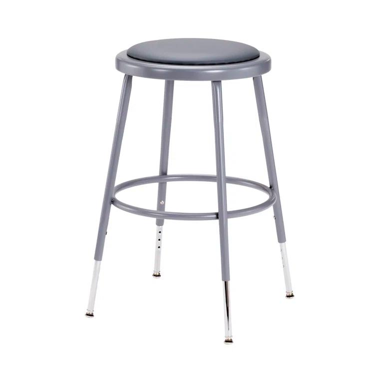 National Public Seating NPS Adjustable Heavy Duty Vinyl Padded Steel Stool