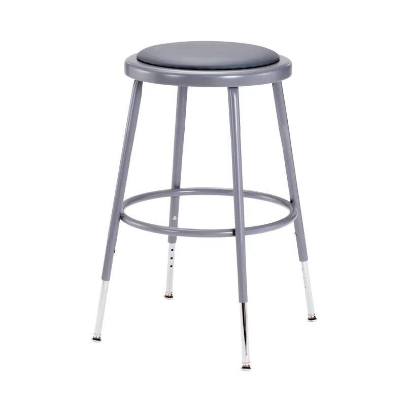 National Public Seating NPS Adjustable Heavy Duty Vinyl Padded Steel Stool