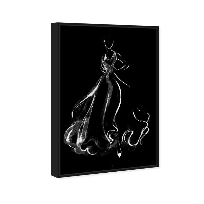Oliver Gal Prints " Elegant Dress Flow " Painting Print