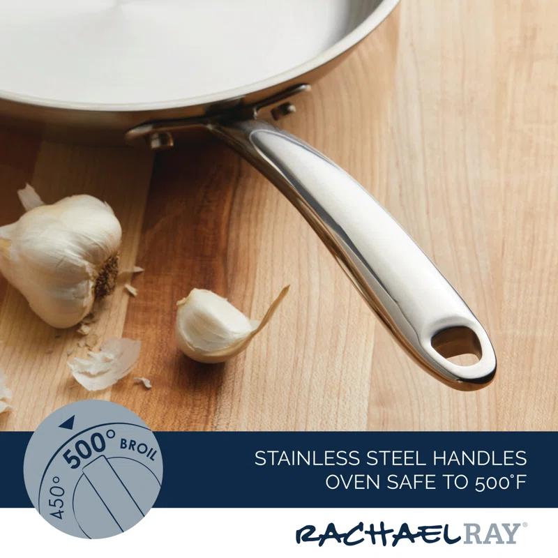 Rachael Ray Rachael Ray Professional Stainless Steel Induction Frying Pan / Skillet, 10 Inch, Silver