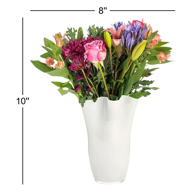 Ruffle Glass Table Vase