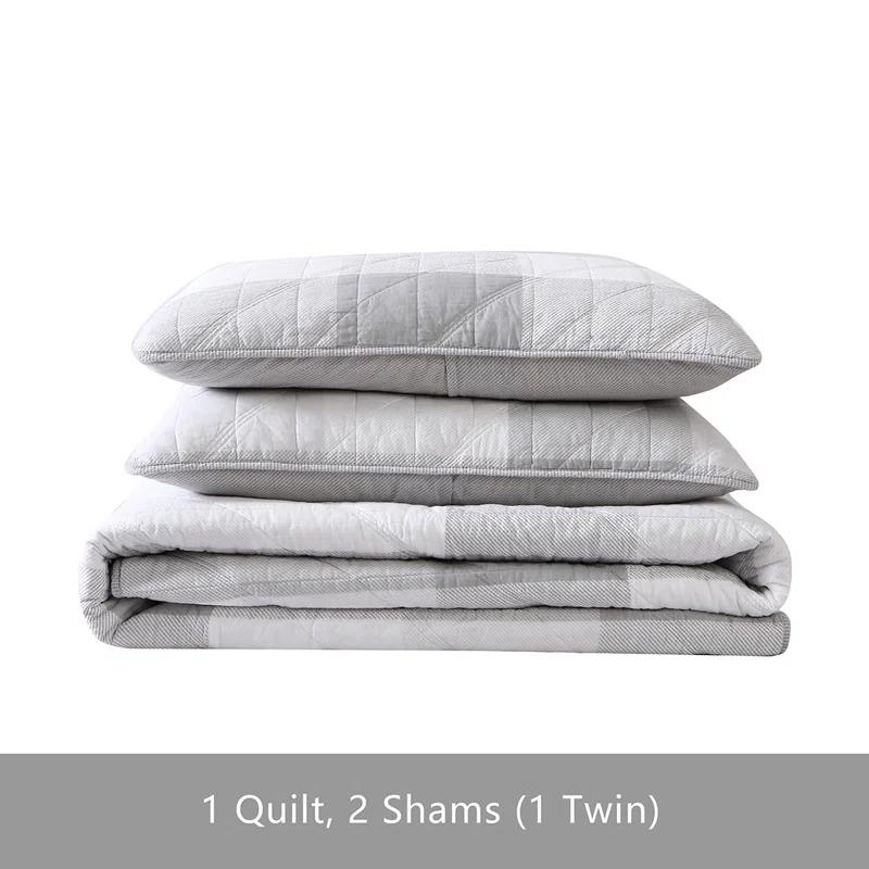 Eddie Bauer Eddie Bauer Boulder Plaid Cotton Green Quilt Set