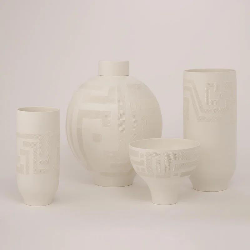 Global Views Chaco Vase-Matte White