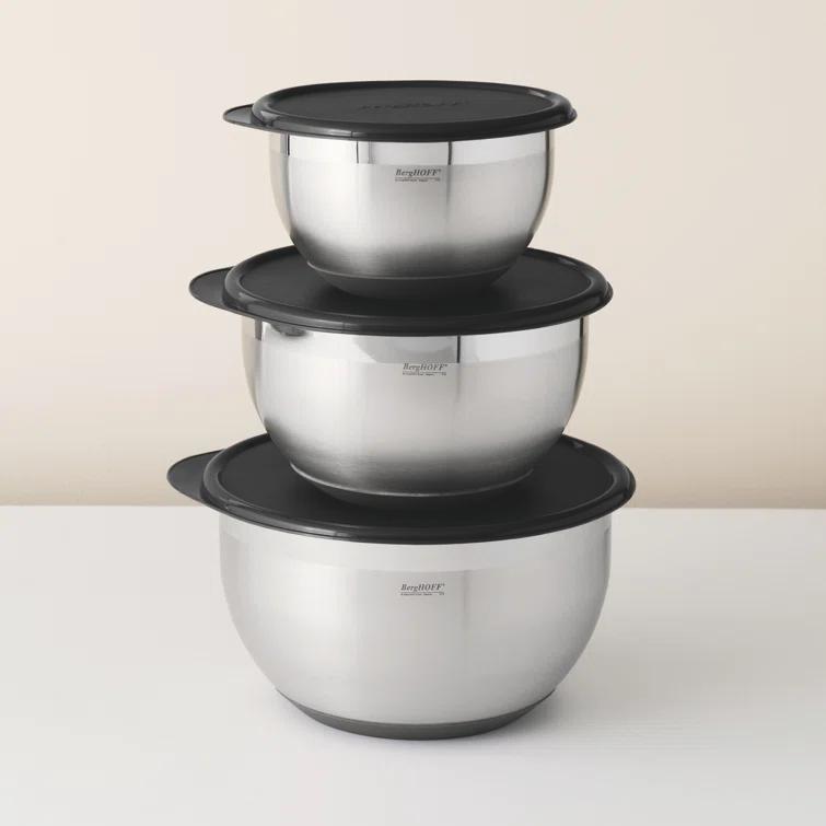 BergHOFF BergHOFF International Essentials 8pc 18/10 Stainless Steel Mixing Bowl Set with Lids