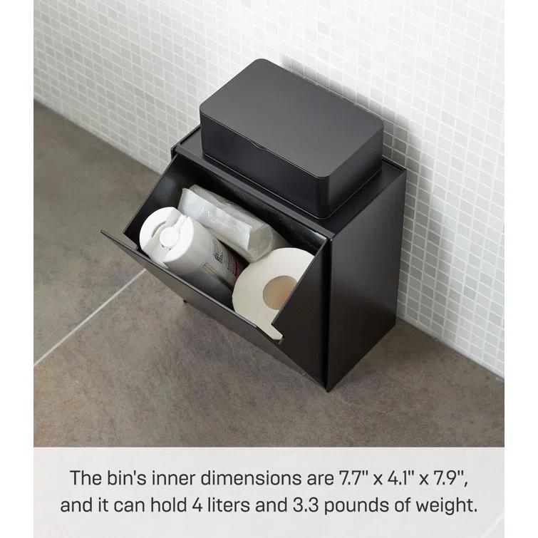 Yamazaki Home Tower Yamazaki Home Wall Mounted Storage Or Trash Bin, Small Wastebasket