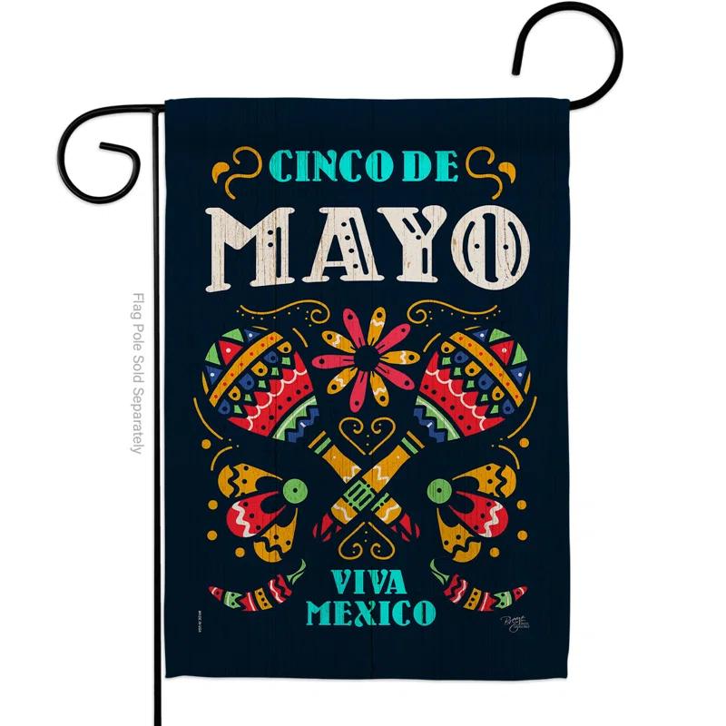 Breeze Decor Double Sided 18.5'' H x 13'' W Polyester Cinco De Mayo Garden Flag