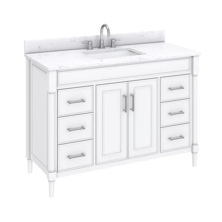 Joss & Main Addison 48" Free Standing Single Bathroom Vanity with Engineered Stone Top