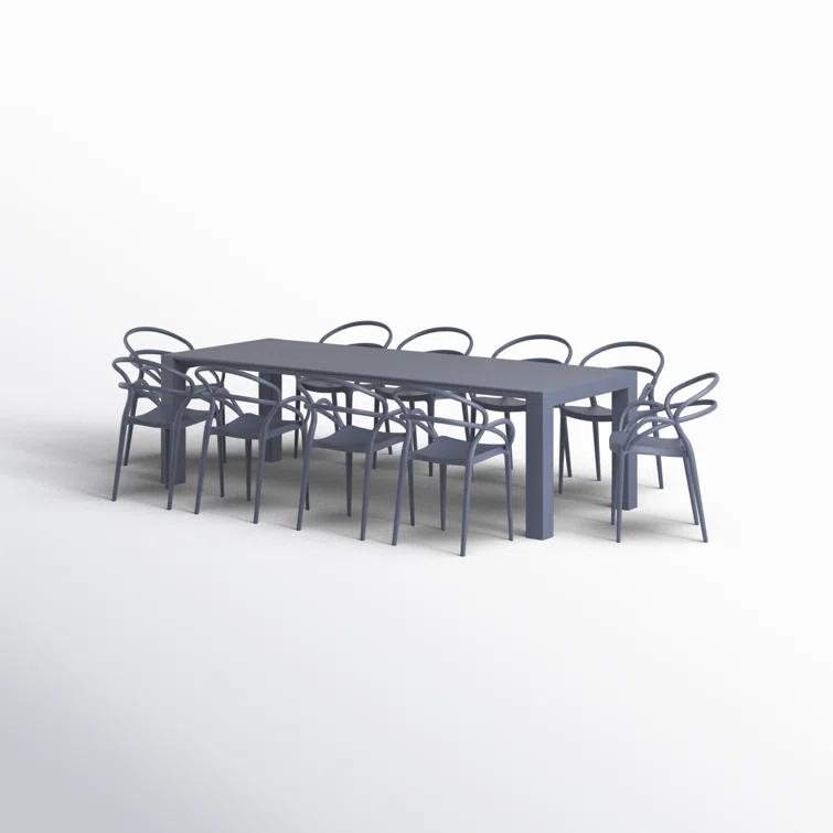 Comet 39.37'' Rectangular 10 - Person Outdoor Dining Set