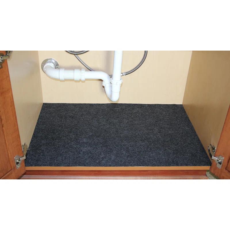 Drymate Under Sink Mat, Protective Cabinet Liner For Kitchen & Bathroom - Absorbent, Waterproof, Machine Washable (24”x29”) (Charcoal) (USA Made)