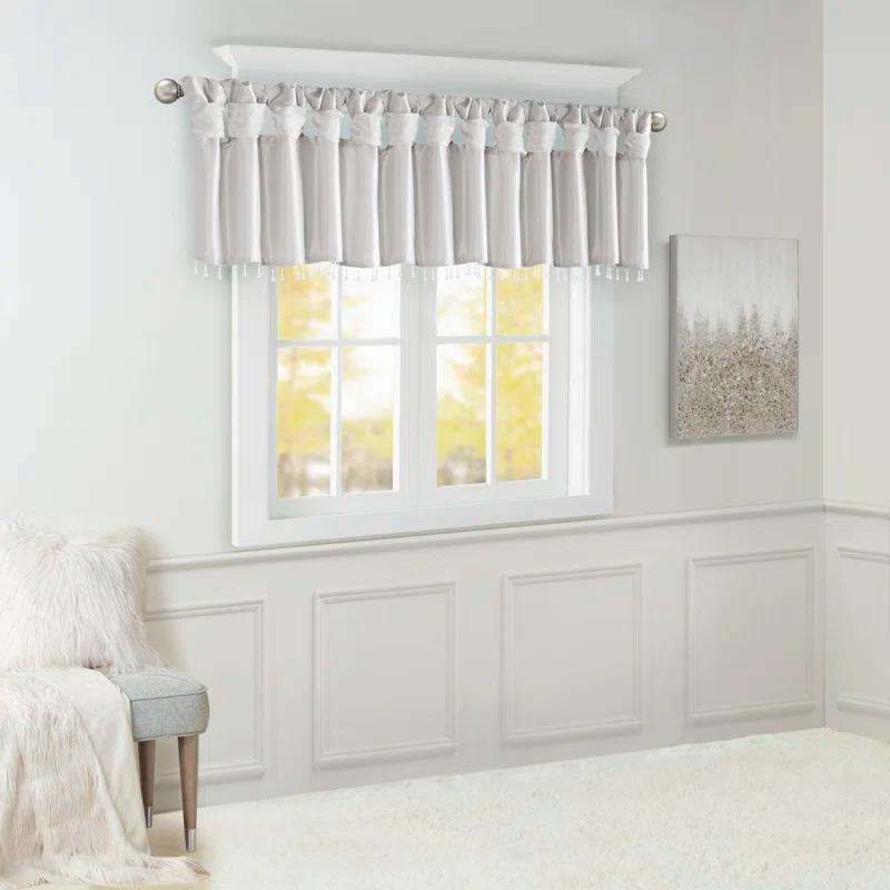 Madison Park Emilia Lightweight Faux Silk Single Valance with Beads