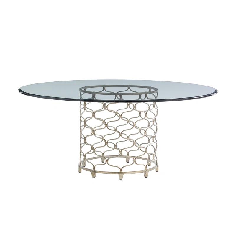 Laurel Canyon Bollinger Round Dining Table with Glass Top