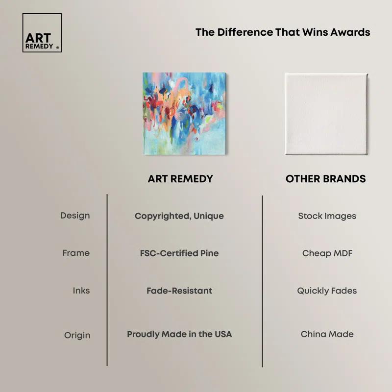 Art Remedy Art Remedy New Sky Framed Blue Abstract 1 Piece Canvas Wall Art 57079