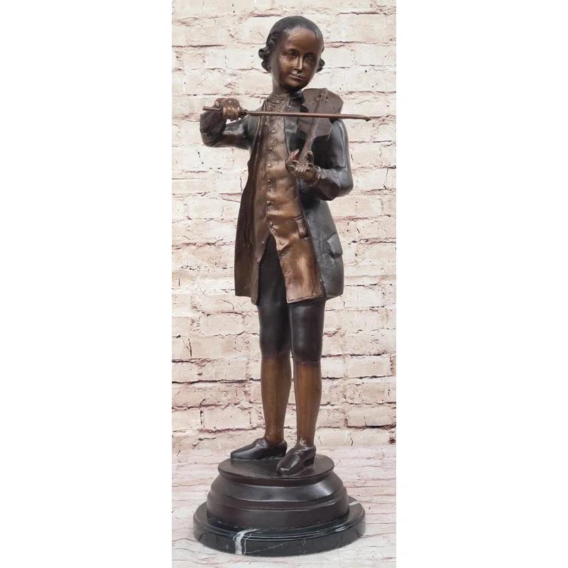 Bloomsbury Market Limited Edition Signed  Numbered By Collett Mozart With Violin Bronze Sculpture