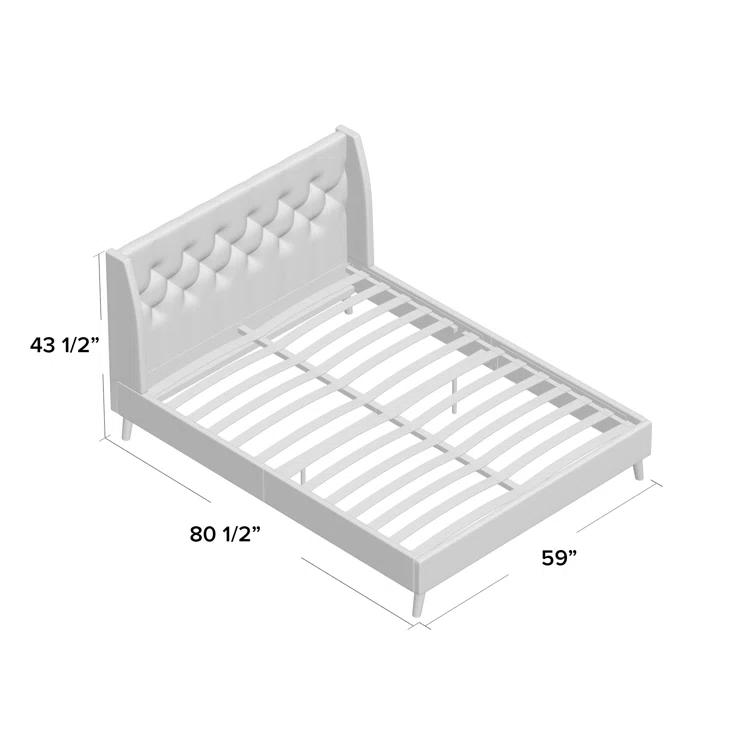 Novogratz Her Majesty Upholstered Wingback Bed