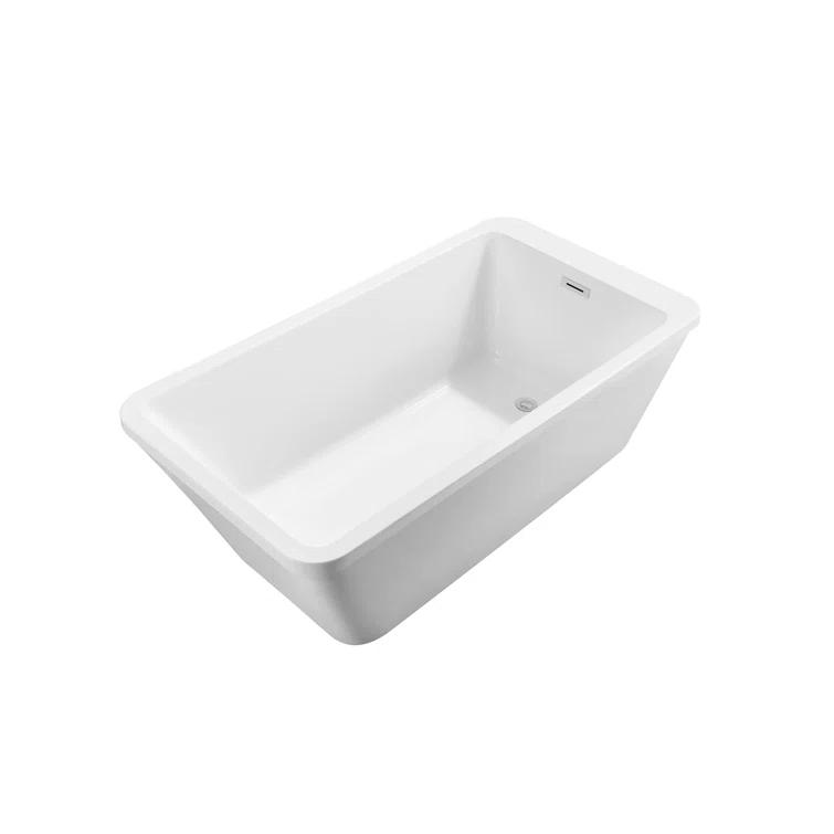 Streamline Bath 1524 mm x 813 mm Freestanding Roll Top Bathtub N-240-60FSWH-FM