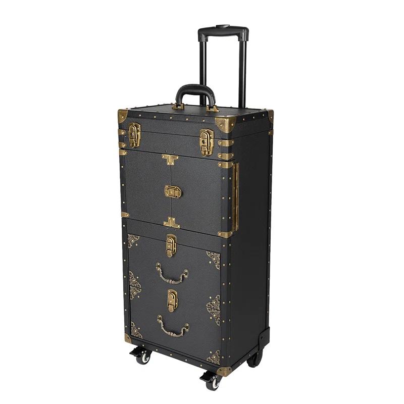 YaoTown Lockable Hairdressing Organizer Tool Box with Hair Dryer Holder