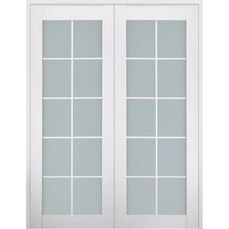 Belldinni Smart Pro 10 Lite Solid Manufactured Wood and Glass Paneled French Door
