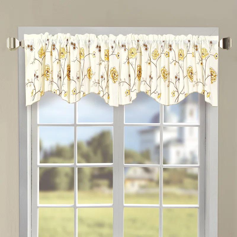 Floral Scalloped 60'' Window Valance