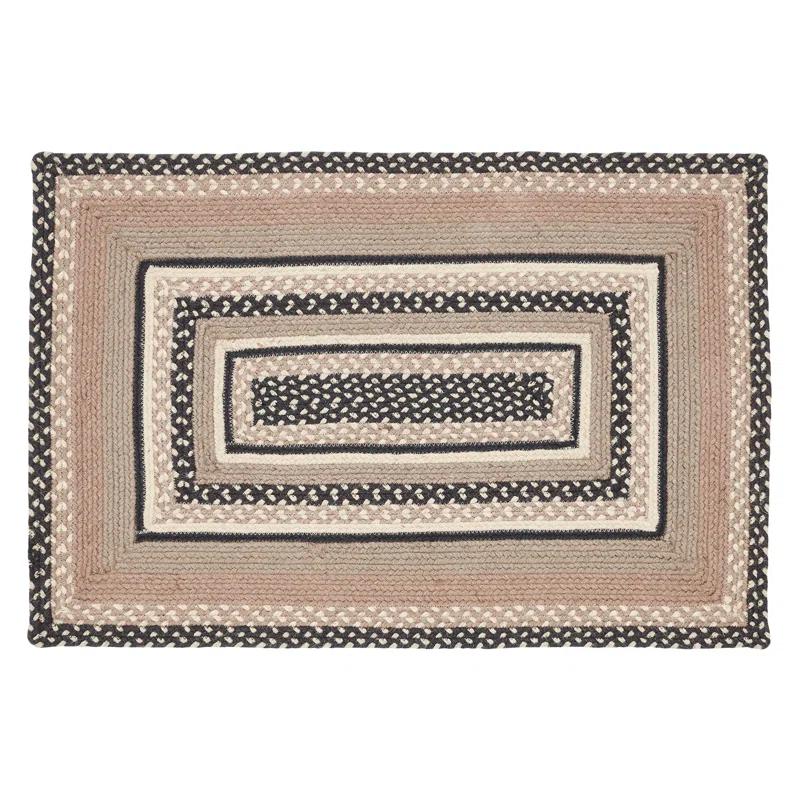 VHC Brands Sawyer Mill Charcoal Creme Jute Rug W/ Pad