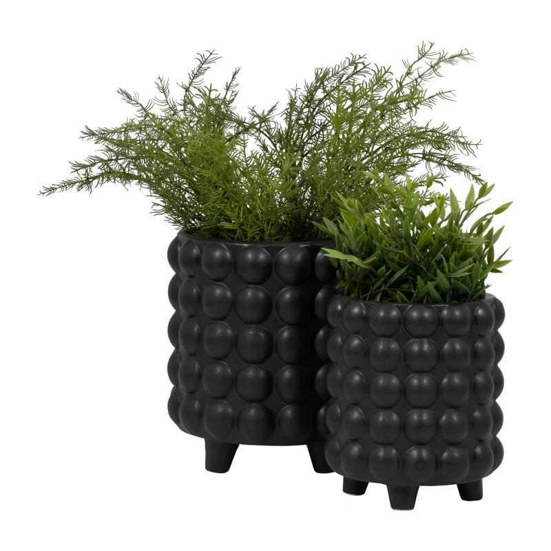 Ceramic Footed Planter Set of 2 Indoor and Outdoor