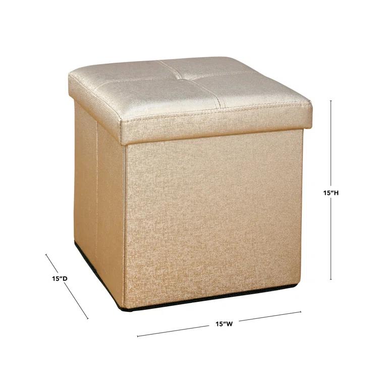 Simplify Luxora Faux Leather Ottoman