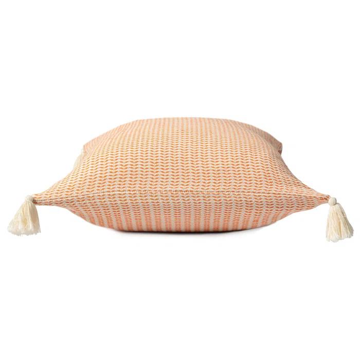 Brenly Turkish Cotton Striped Square Throw Pillow
