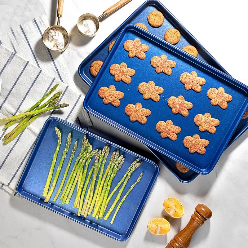 Granitestone Blue 20 Piece Aluminum Non Stick Cookware & Bakeware Set with Ultra Nonstick Surface, Oven & Dishwasher Safe