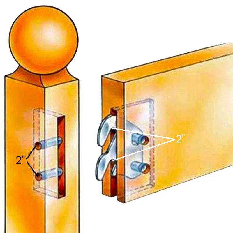 bedCLAW bedCLAW 82" Replacement Medium Finish Wooden Side Rails for Queen or King Beds