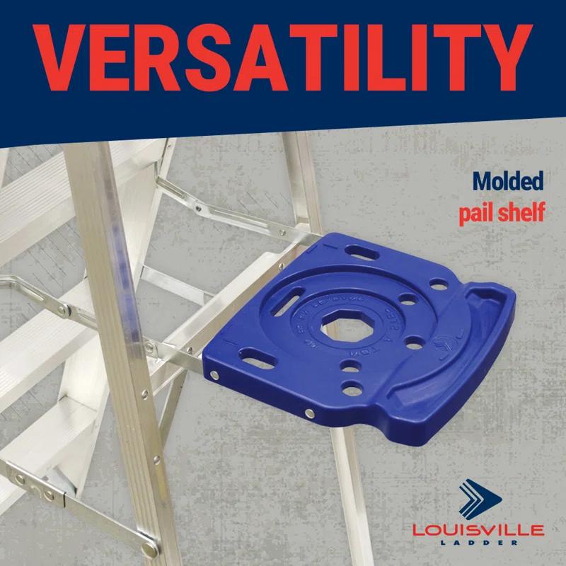 Louisville Ladder 10 ft. Aluminum Step Ladder with 250 lbs. Load Capacity Type I Duty Rating