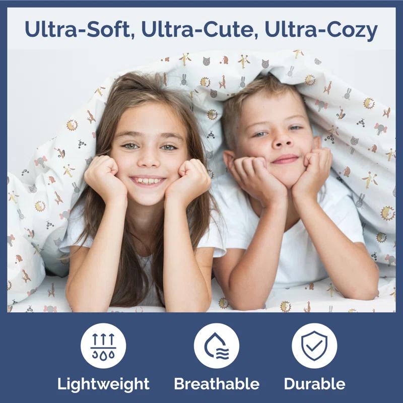 CGK Linens 4 Piece Kids Microfiber Sheet Set - Wrinkle Free - Cute, Cozy, Soft