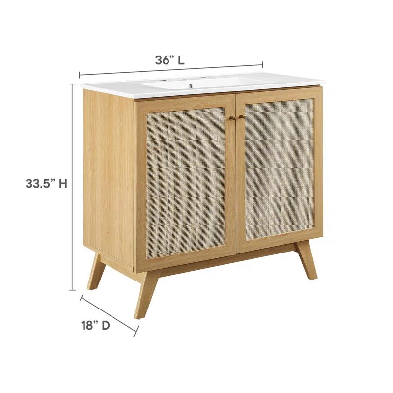Modway Modway Soma 36'' Free Standing Single Bathroom Vanity with Manufactured Wood Top