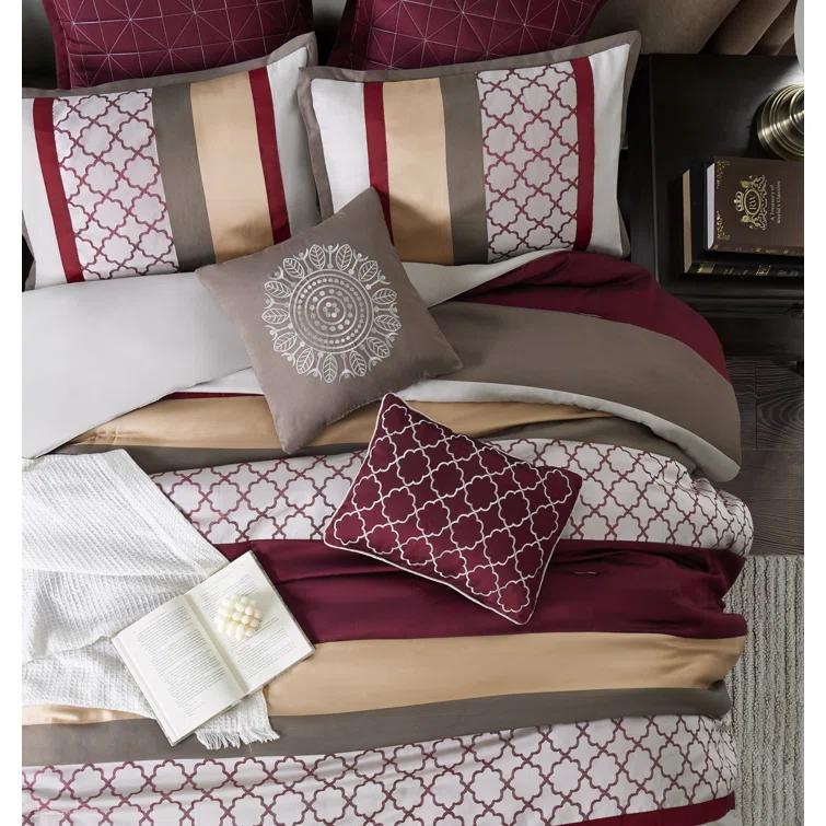 Nanshing America, Inc Avalon Microfiber Modern & Contemporary 8 Piece Comforter Set