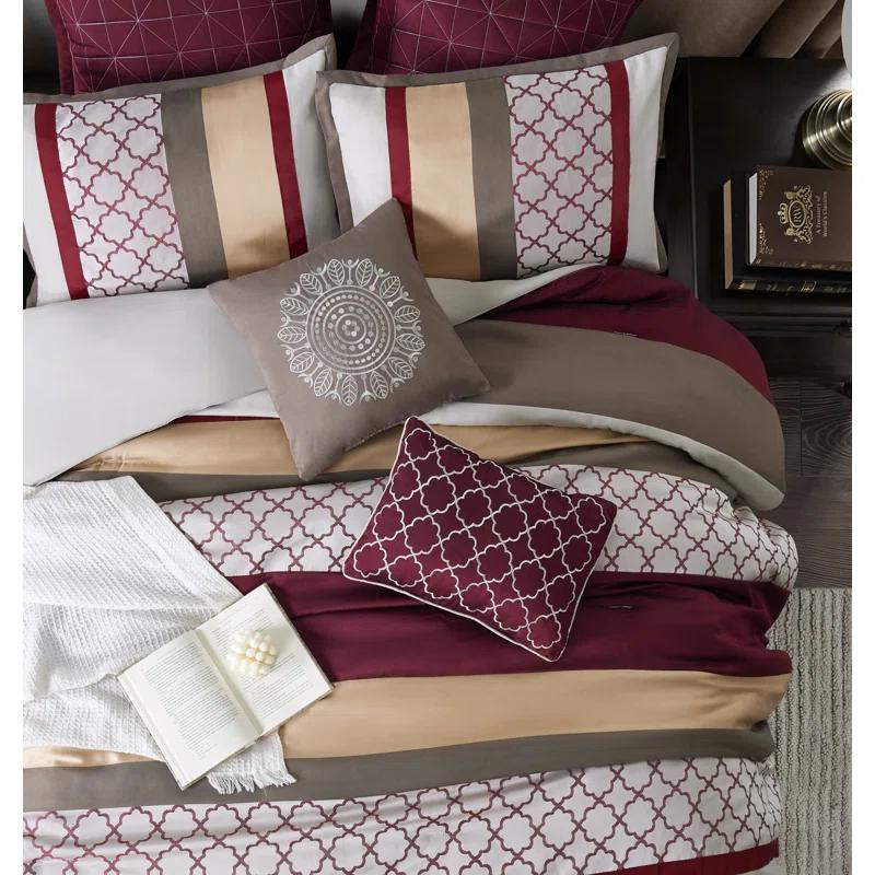 Nanshing America, Inc Avalon Microfiber Modern & Contemporary 8 Piece Comforter Set