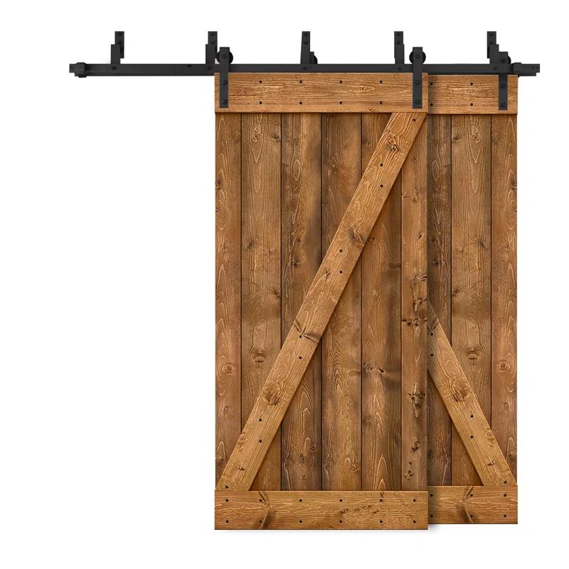 Calhome 84'' Solid Wood Paneled Painted with Installation Hardware Kit Barn Door