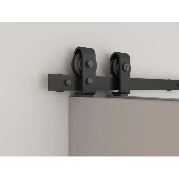 Calhome 1 Panel Shaker Composite Double Bi-Fold Door with Barn Door Hardware Kit