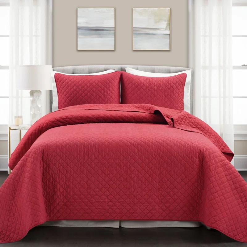 Lush Decor Ava Diamond Standard Cotton Modern & Contemporary Quilt Set