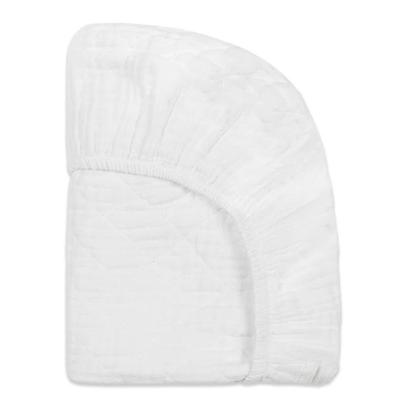 babyletto Plain White Quilted Muslin Changing Pad Cover
